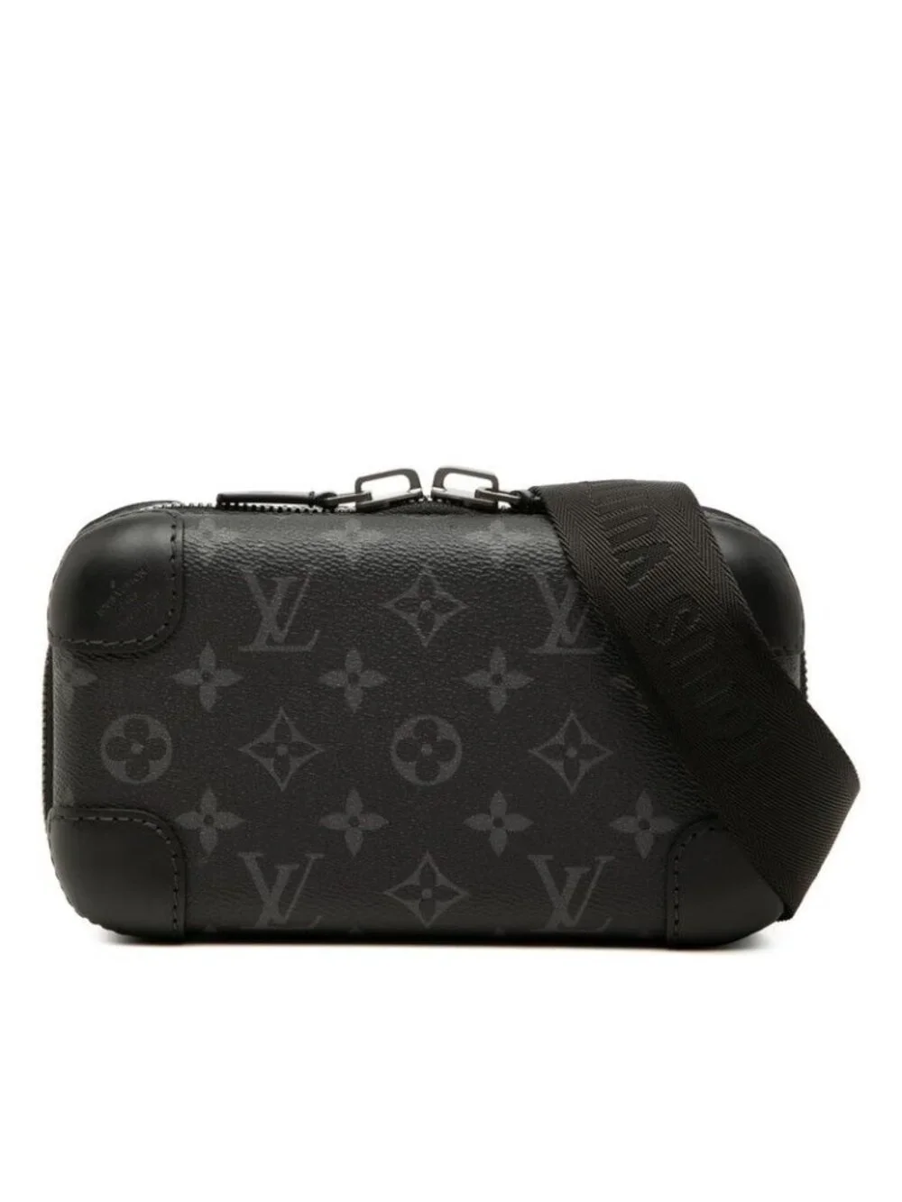 Louis Vuitton Monogram Eclipse Horizon Clutch Shoulder Bag Black Leather
